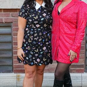 Maeve by Anthropologie Short-Sleeve Collared Scallop Mini Dress